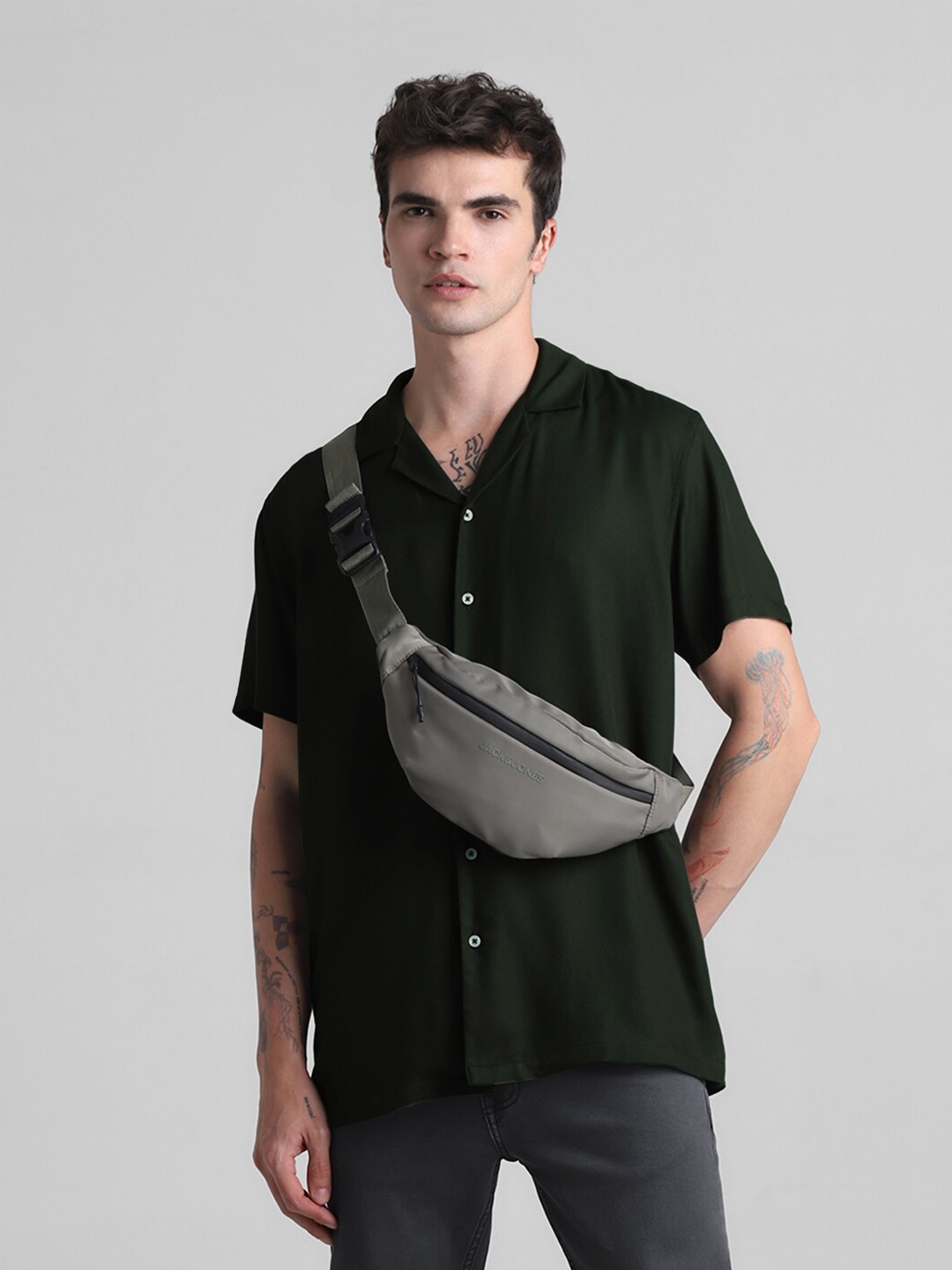 

Jack & Jones Cuban Collar Casual Shirt, Green