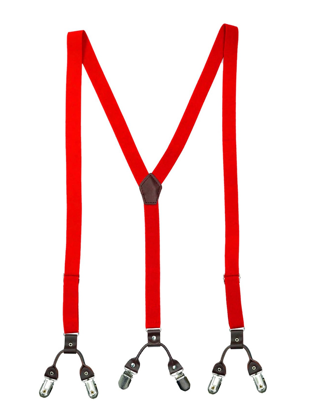 

The Tie Hub Men Y-Back Clip On Suspender, Red