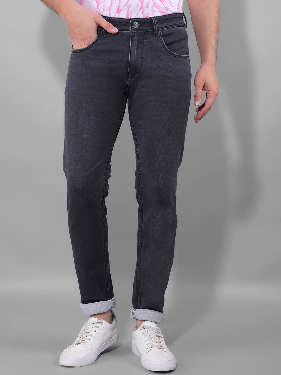 

American Archer Men Smart Skinny Fit Low-Rise Clean Look Stretchable Jeans, Black