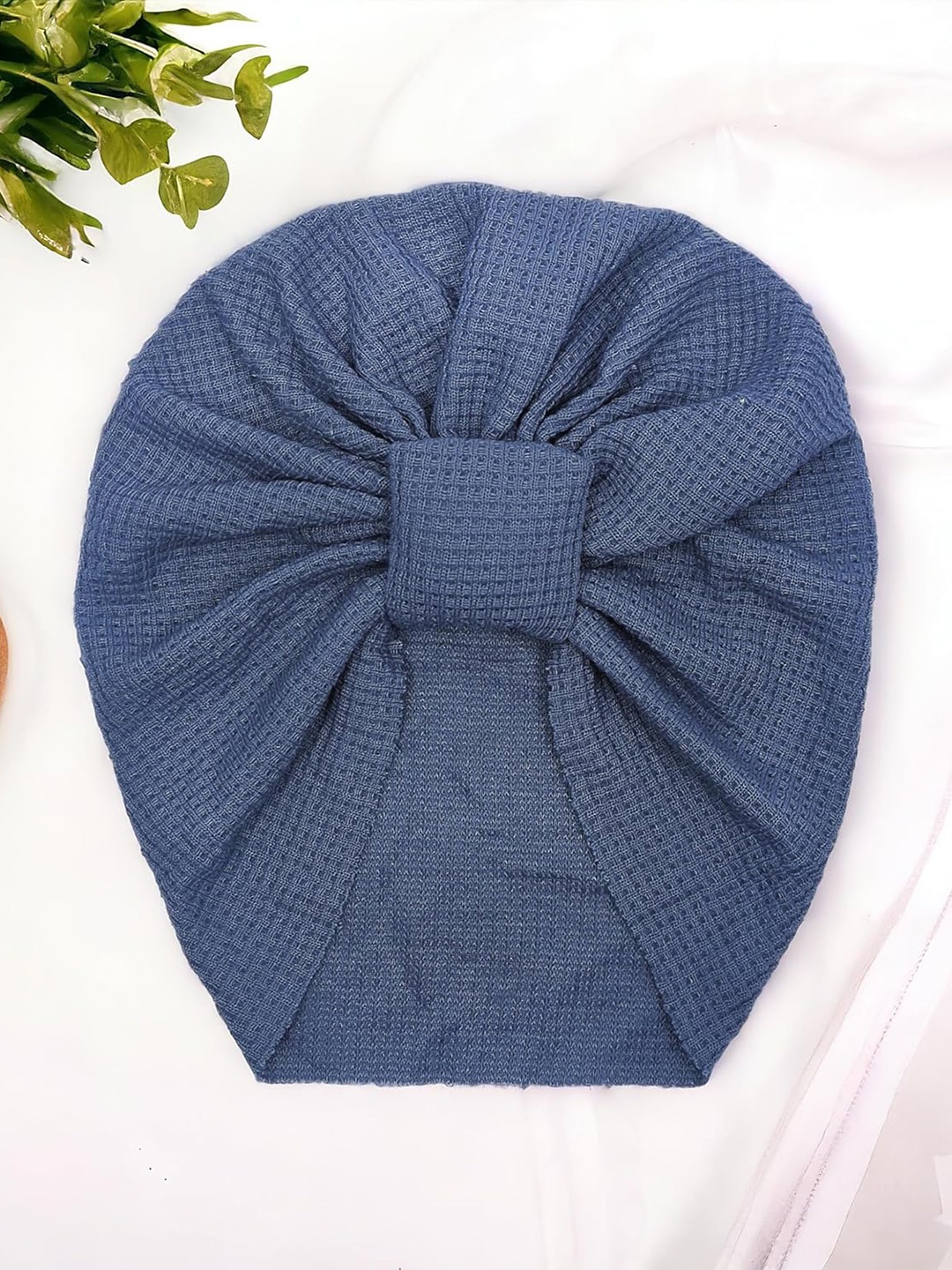 

ANNA CREATIONS Infant Girls Cotton Turban Beanie Cap, Blue