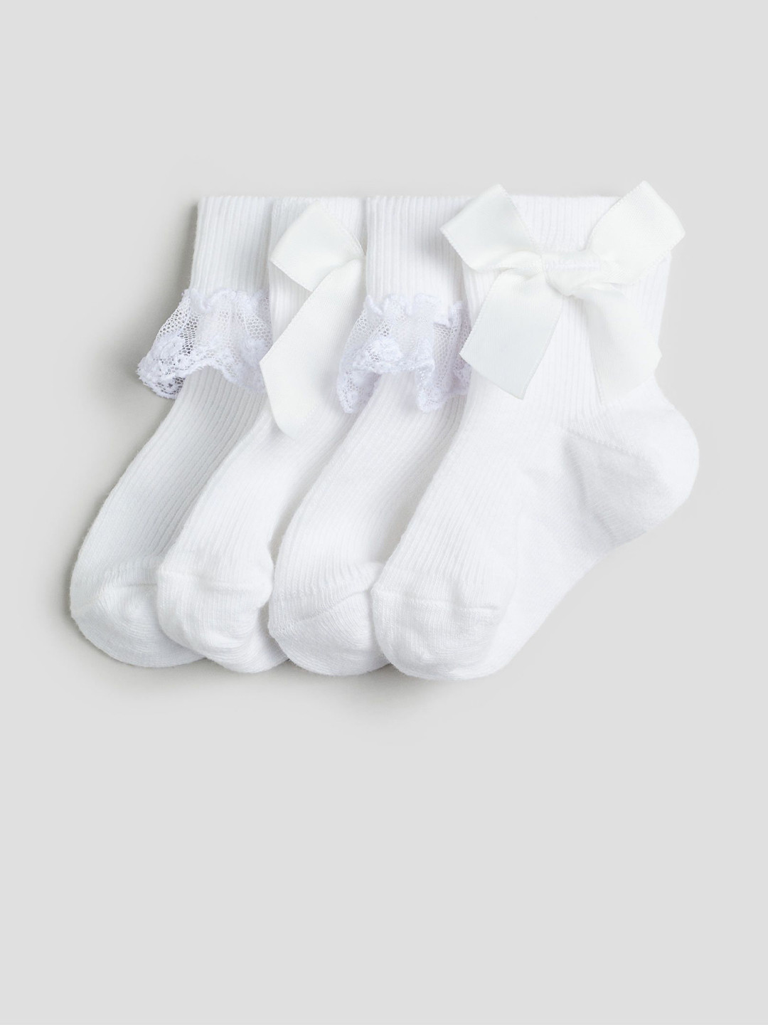 

H&M Girls 4-Pack Socks, White