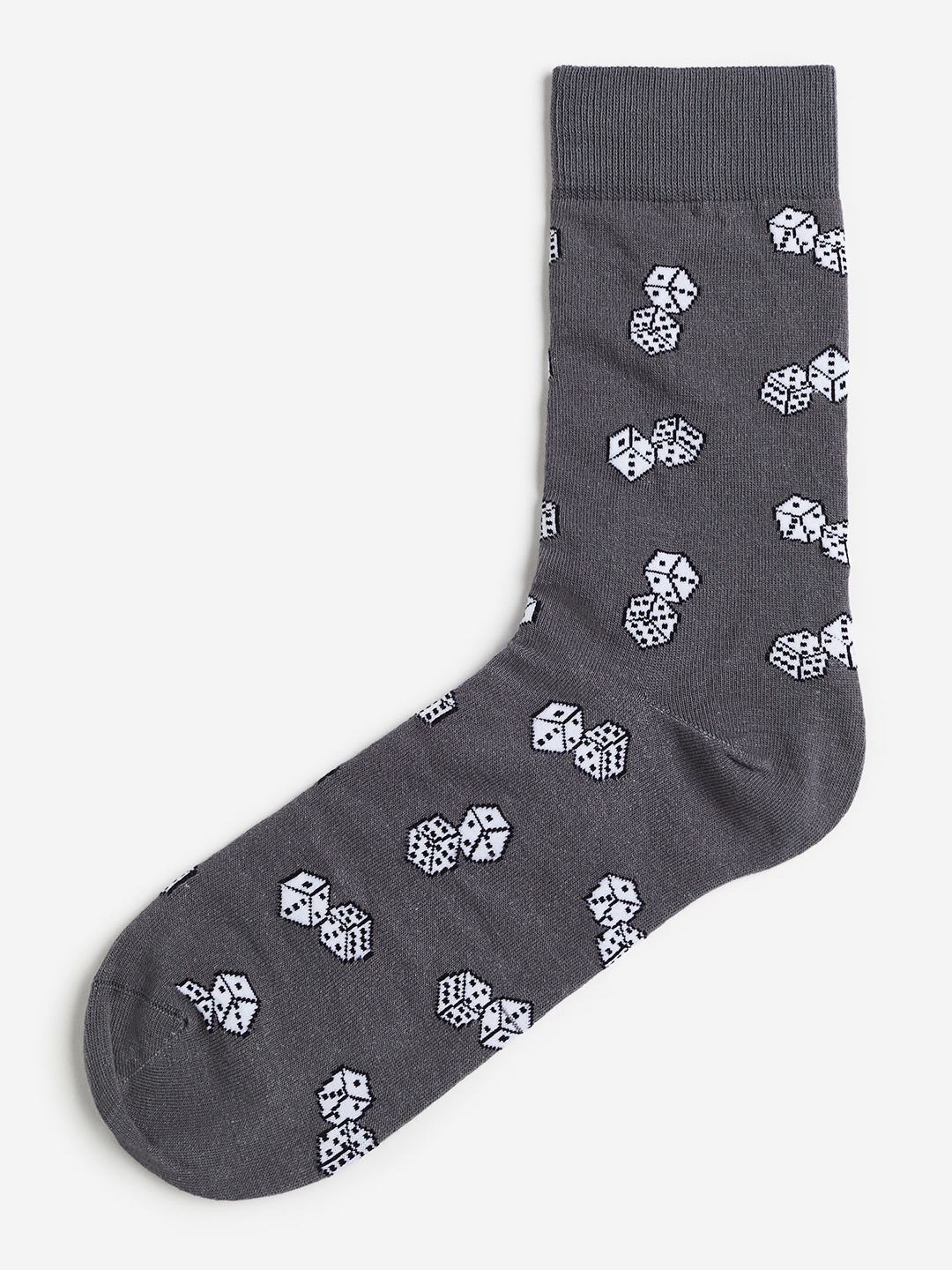 

H&M Men Patterned Socks, Grey