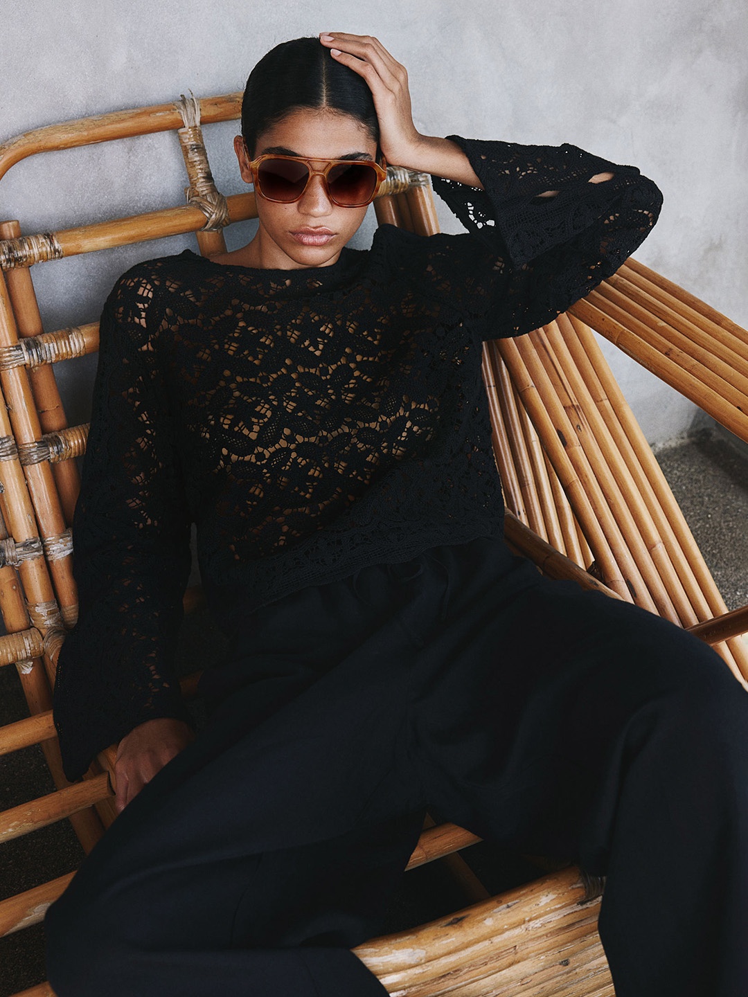 H&M Lace Blouse, Black