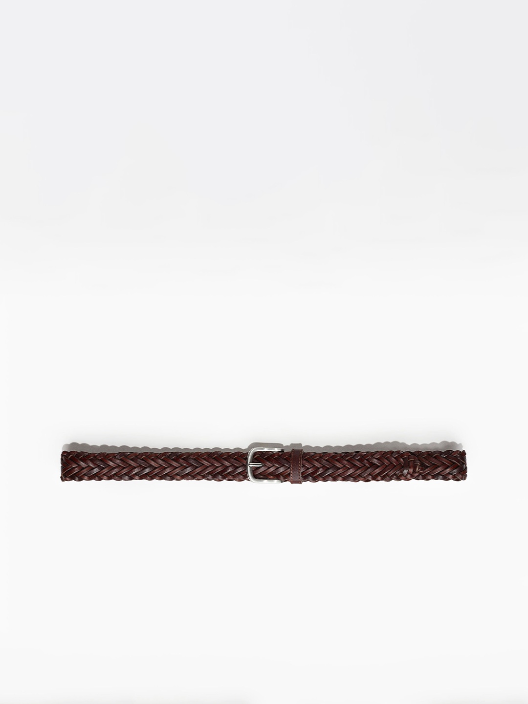 

H&M Men Braided Leather Belt, Brown