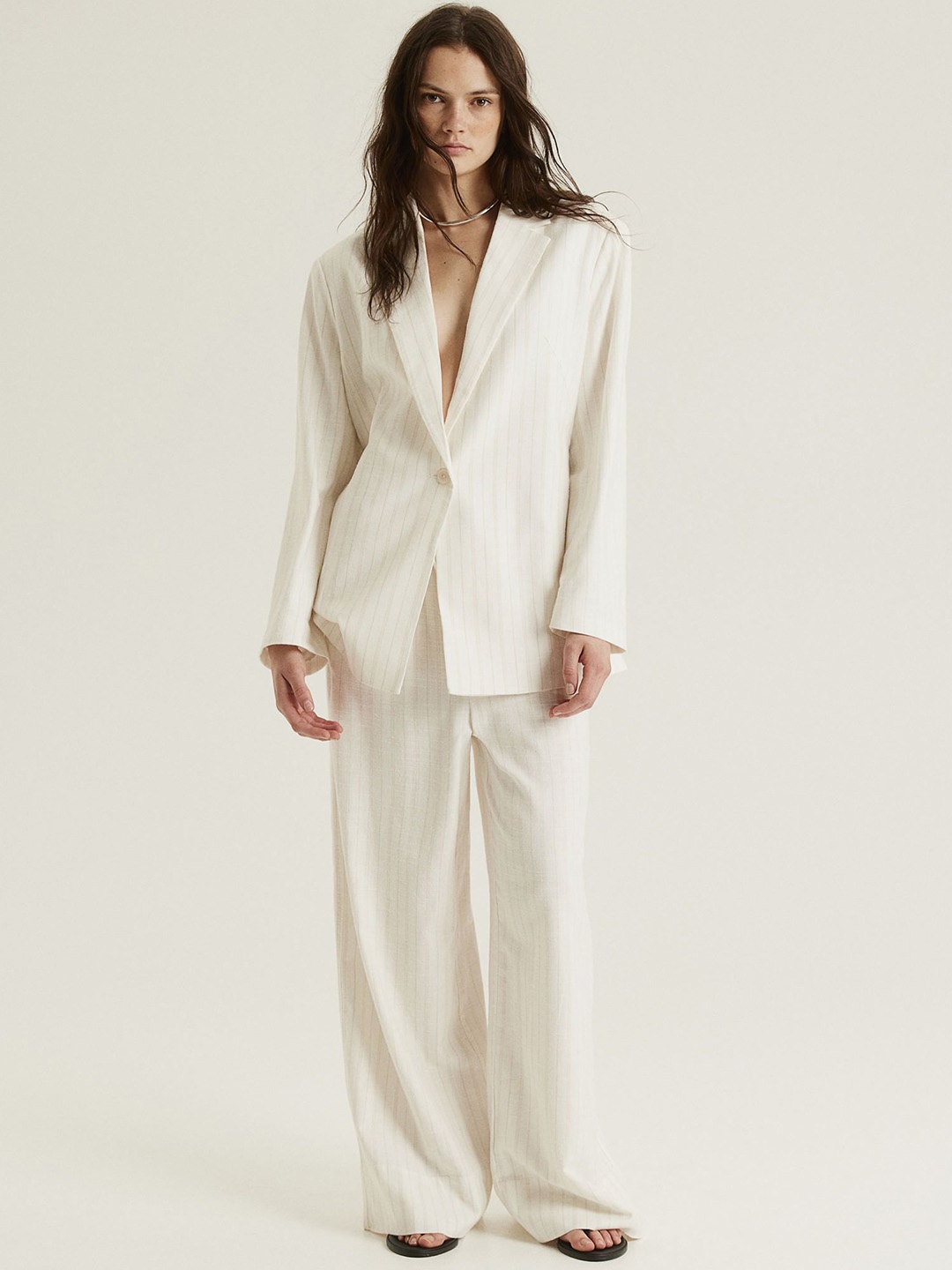 

H&M Single-Breasted Blazer, White