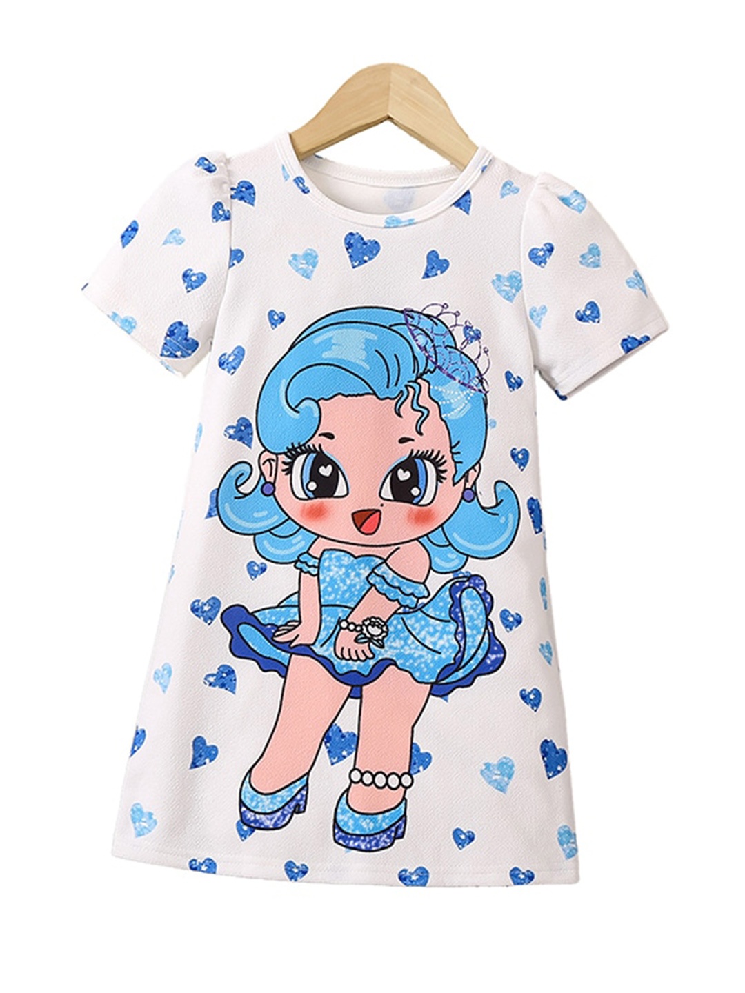 

StyleCast x Revolte Girls Graphic Printed Puff Sleeves T-shirt Dress, White