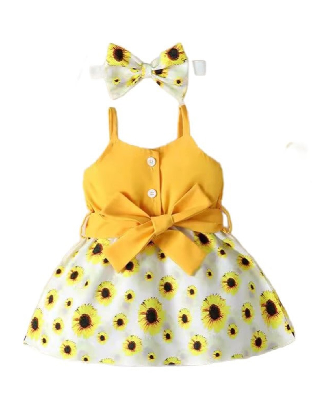 

StyleCast x Revolte Girls Yellow & White Polka Dot Printed Bow Fit & Flare Dress