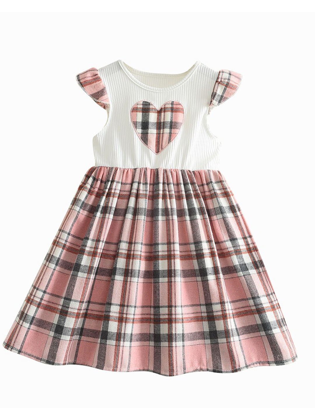 

StyleCast x Revolte Girls Checked Cotton A-Line Dress, Pink