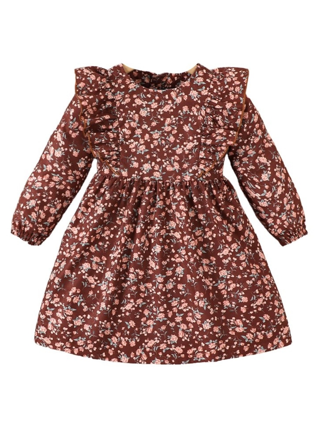 

StyleCast x Revolte Girls Maroon & Grey Floral Print Round Neck Fit & Flare Dress