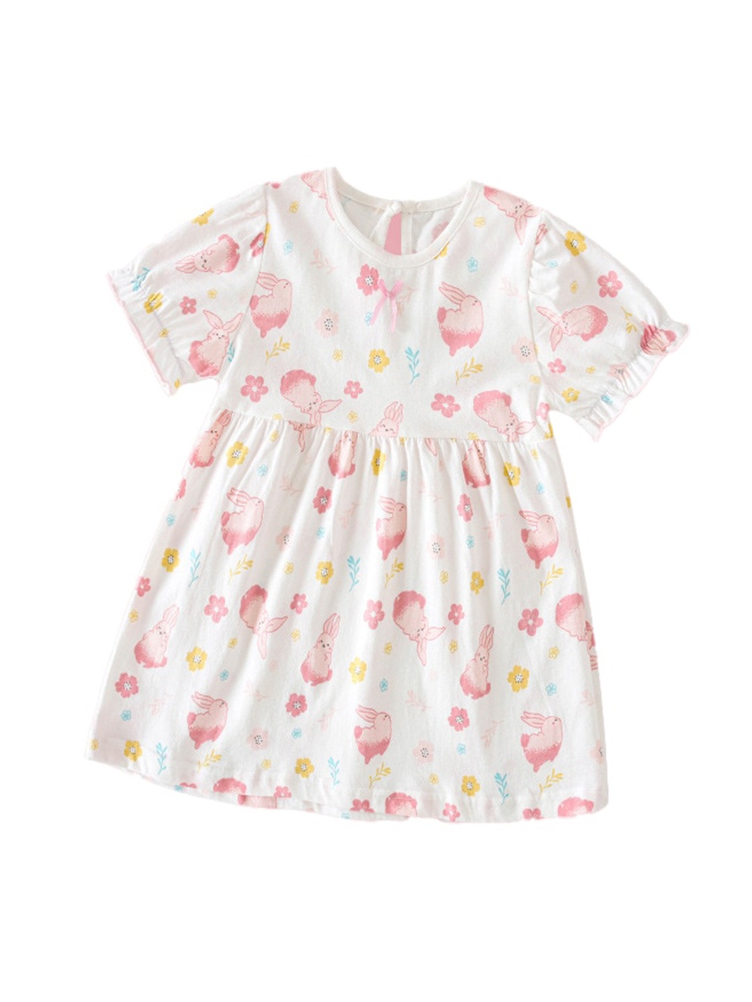 

StyleCast x Revolte Girls Animal Printed Round Neck Cotton Fit & Flare Dress, White