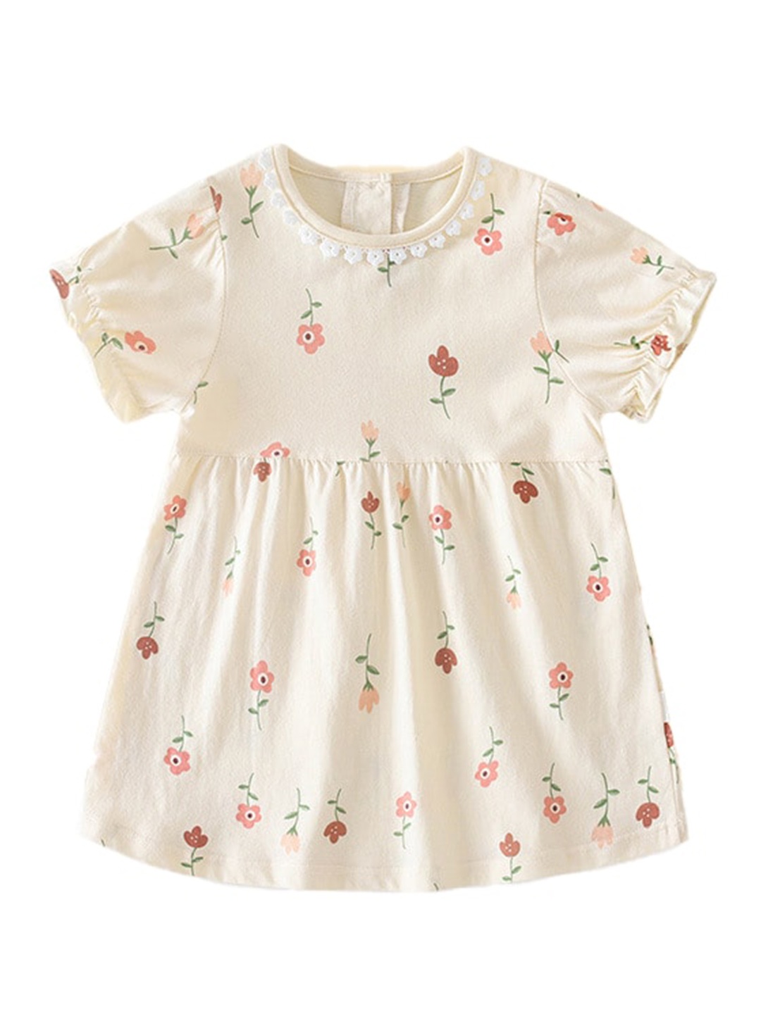 

StyleCast x Revolte Girls Beige Floral Printed Cotton A-Line Dress