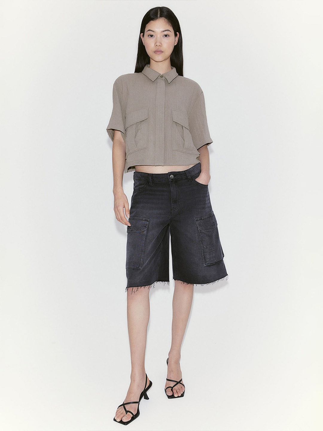 

H&M Cargo Shirt, Beige