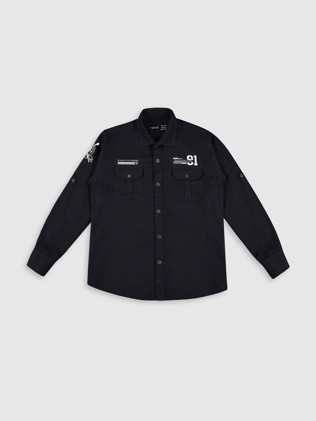 

CAVIO Boys Standard Cotton Casual Shirt, Navy blue