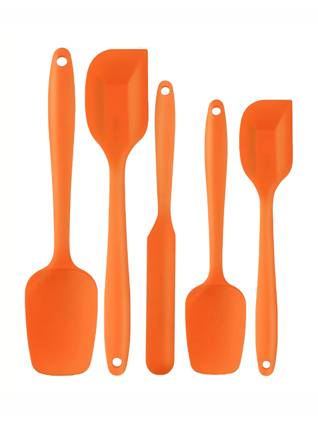 

P-Plus International 5 Pieces Orange-colored Non-Stick Silicone Kitchen Spatula Set