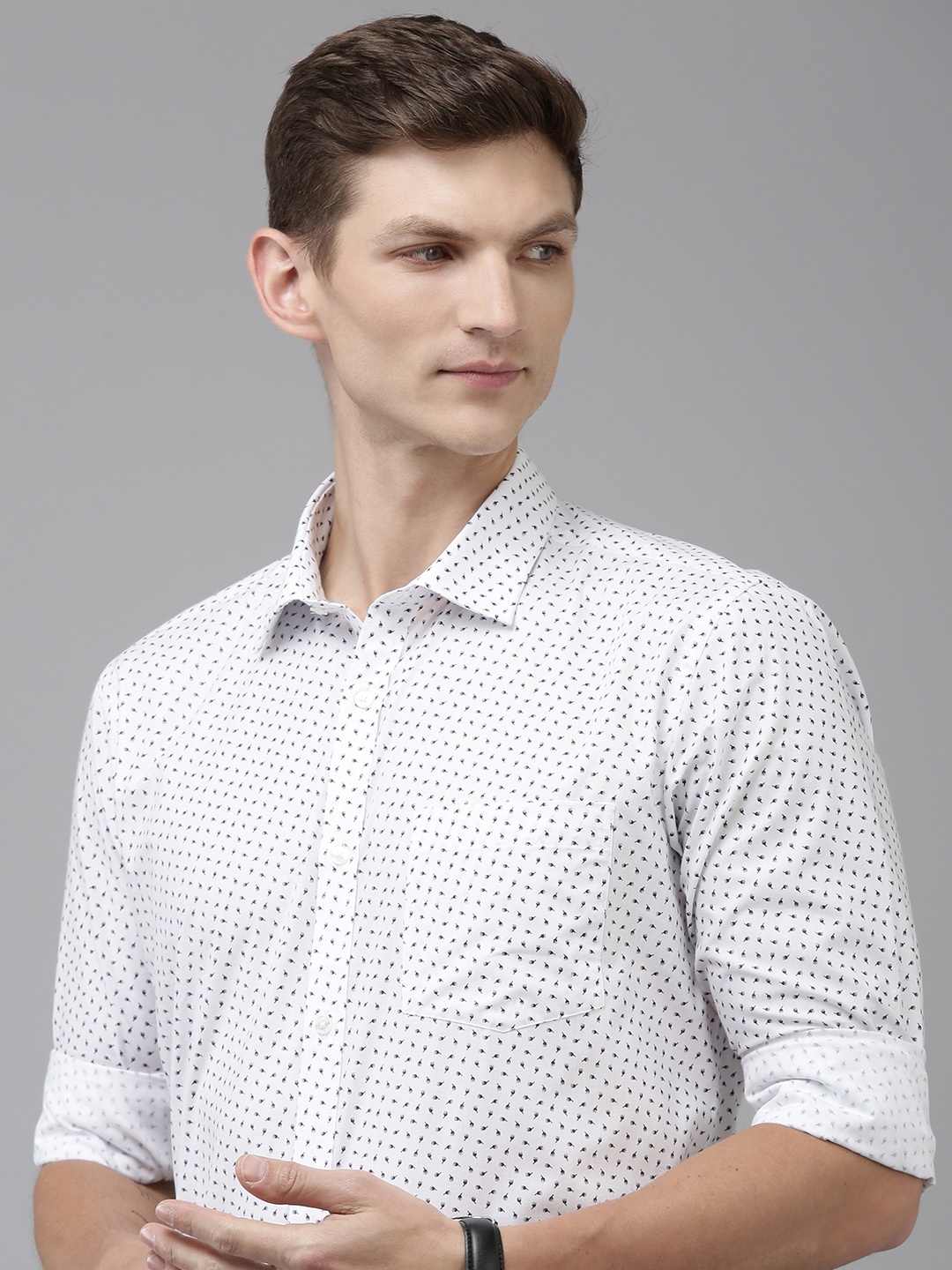 

Park Avenue Slim Fit Floral Printed Formal Shirt, White