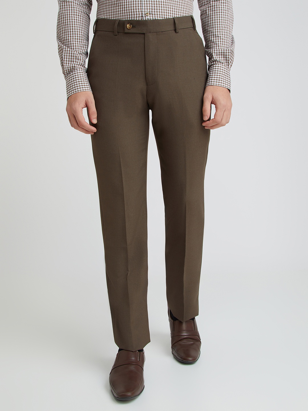 

Park Avenue Men Regular Fit Formal Trousers, Brown