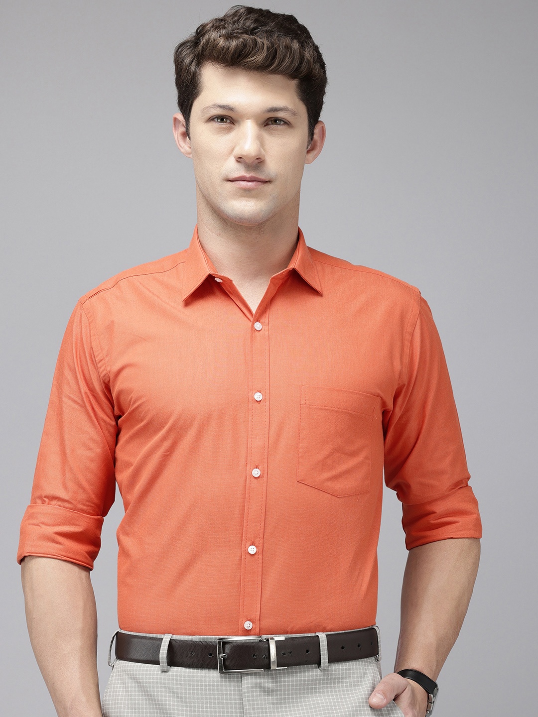 

Park Avenue Pure Cotton Slim Fit Formal Shirt, Orange