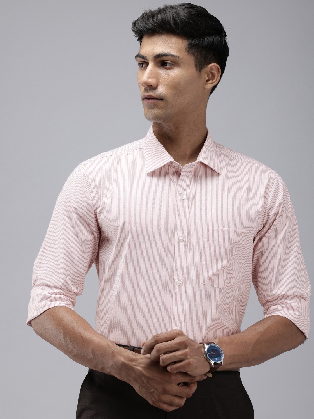 

Park Avenue Striped Slim Fit Work Formal Shirt, White