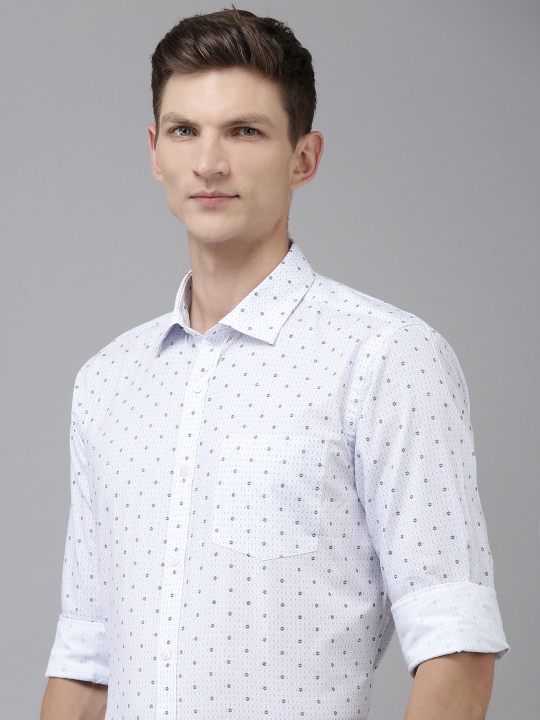 

Park Avenue Slim Fit Floral Printed Formal Shirt, White