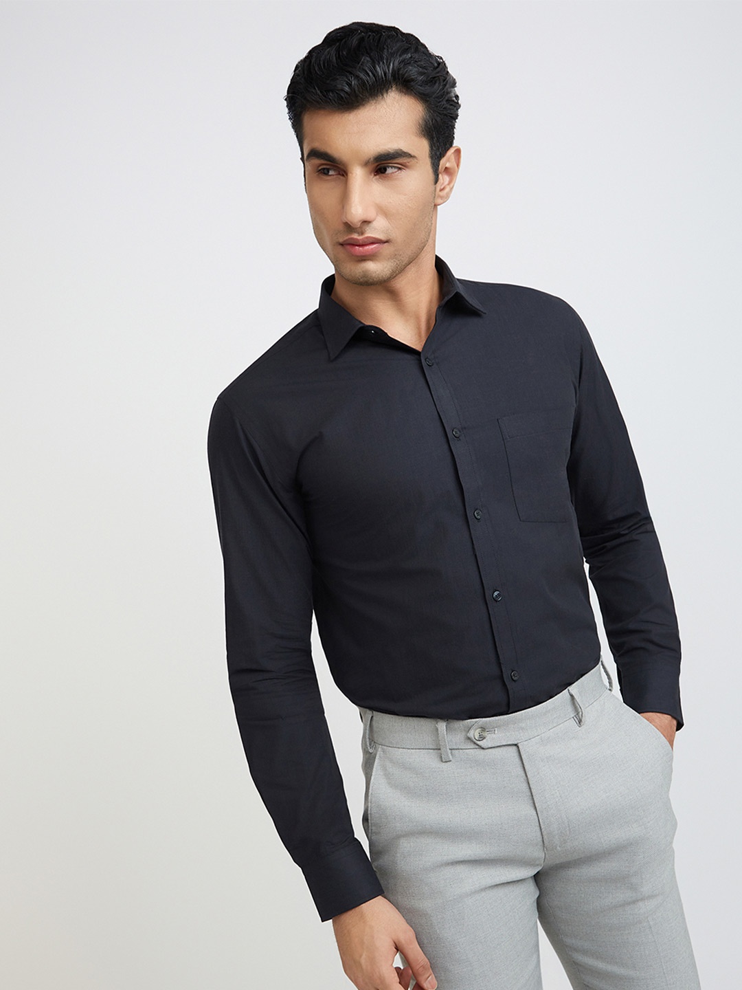 

Park Avenue Slim Fit Pure Cotton Formal Shirt, Black