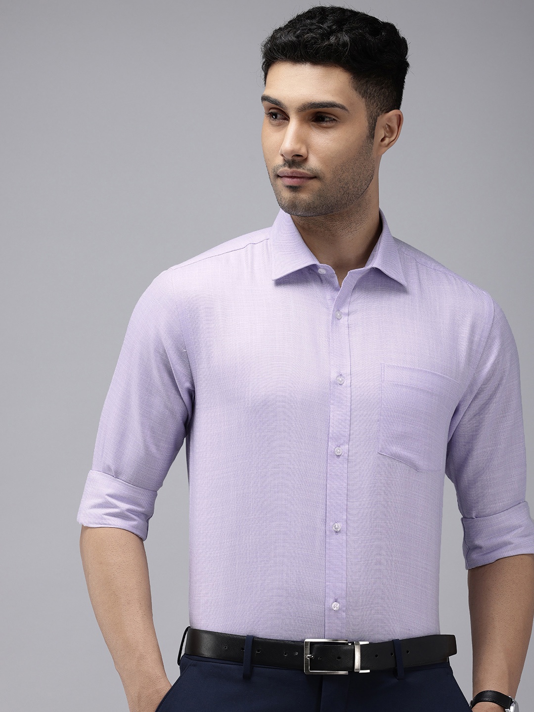 

Park Avenue Textured Slim Fit Work Formal Shirt, Lavender