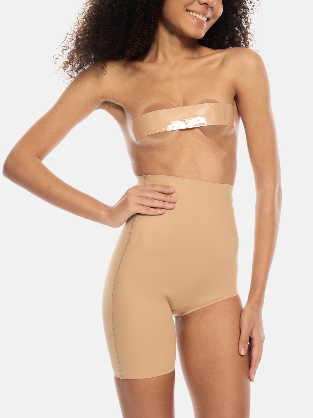 

Butt-Chique Right Leg Shorty Seamless Shapewear, Beige