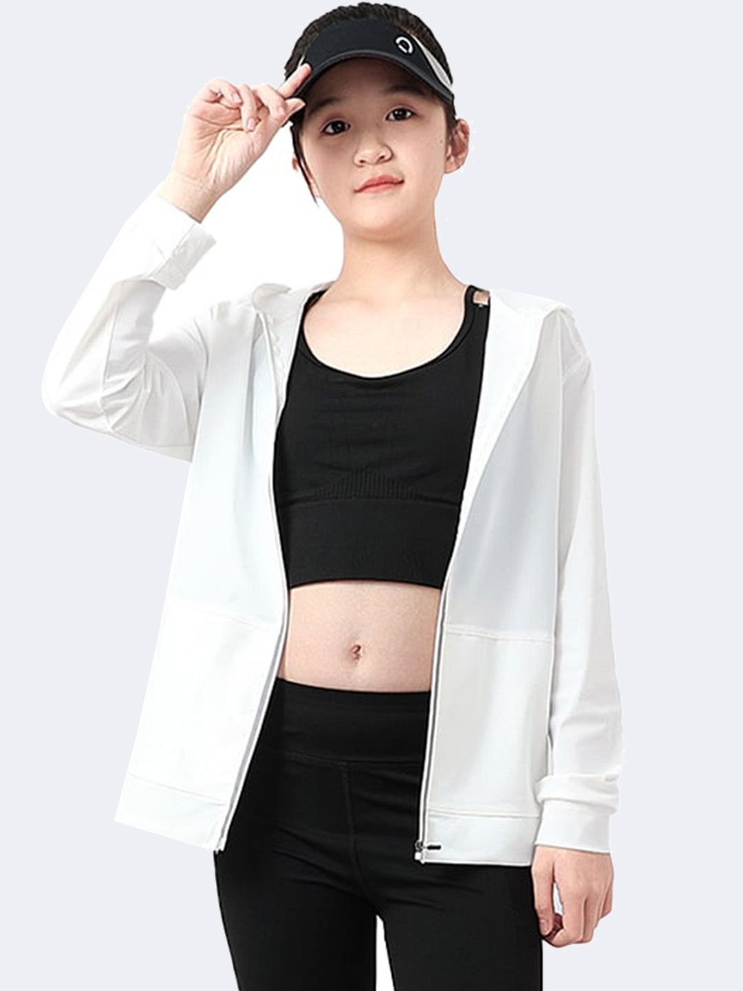 

StyleCast x Revolte Girls Hooded Bomber Jacket, White