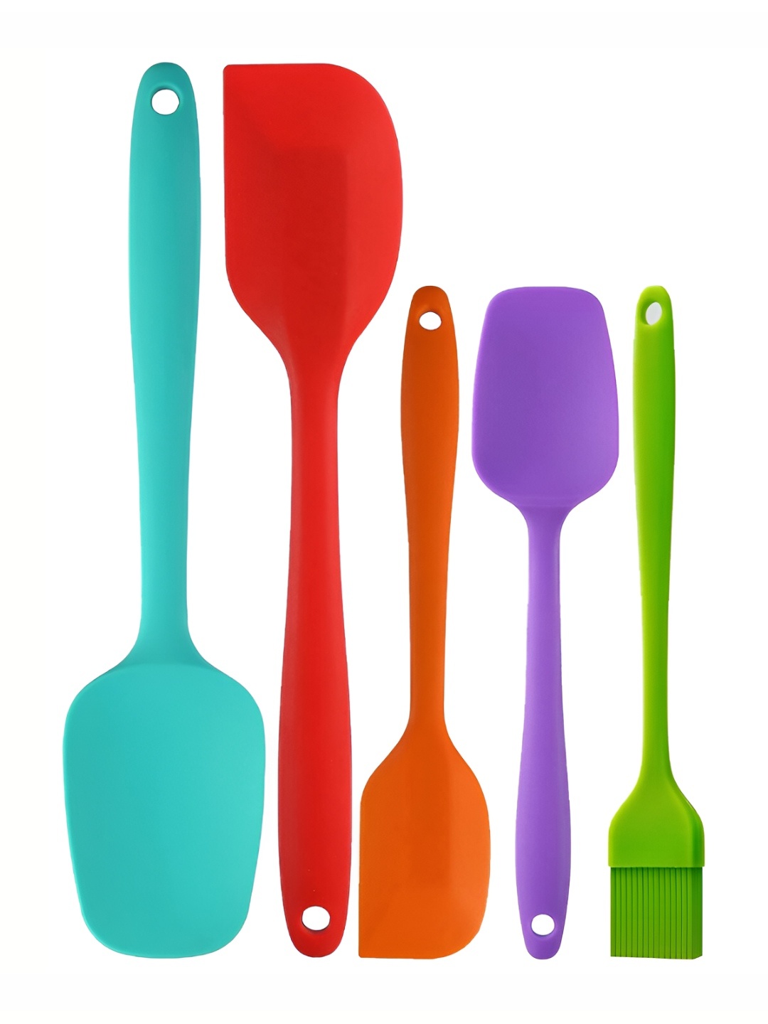 

P-Plus International Blue & Red 5Pcs Non-Stick Kitchen Spatula Set