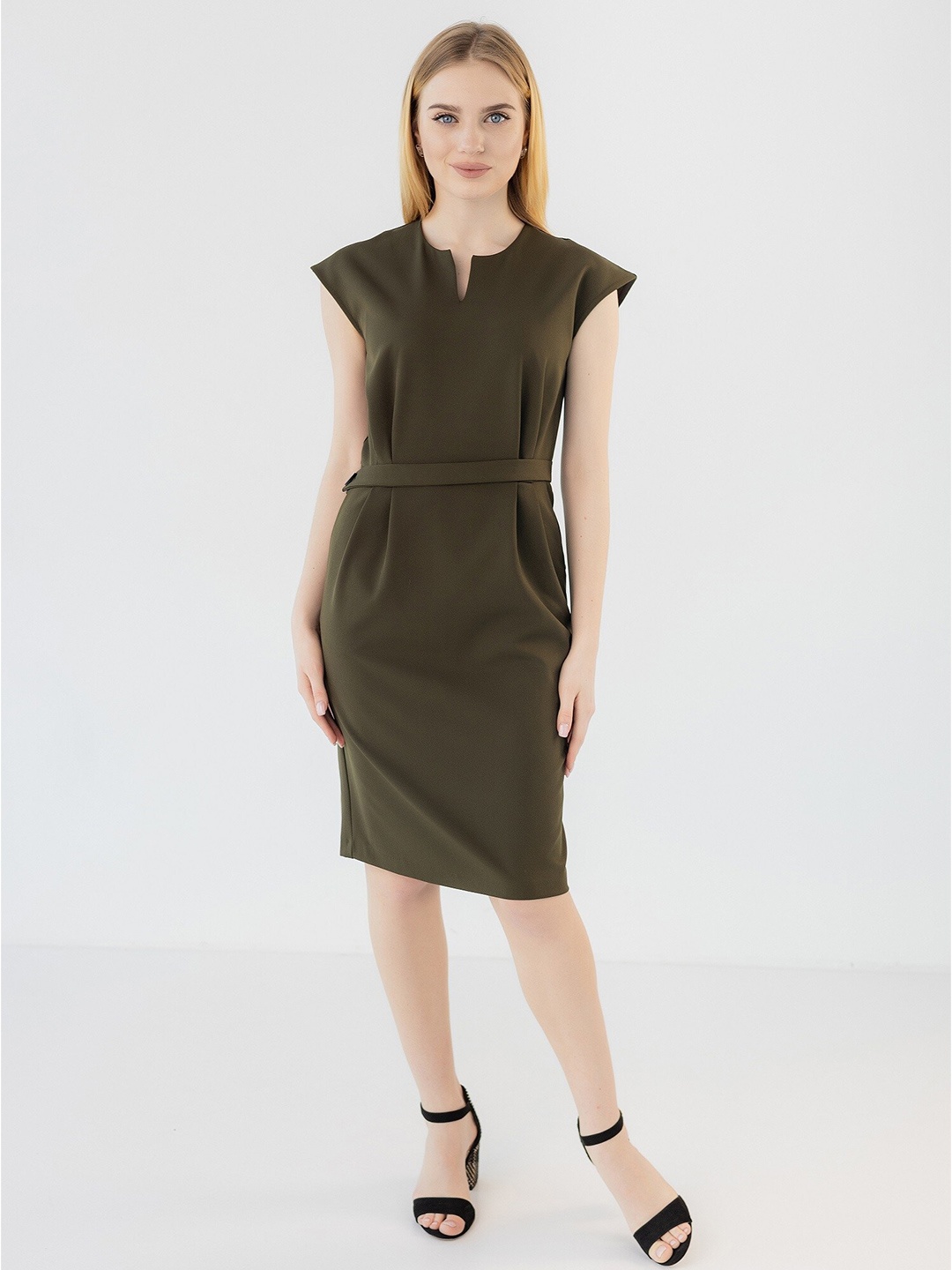 

Diyas London Cap Sleeves Sheath Dress, Green