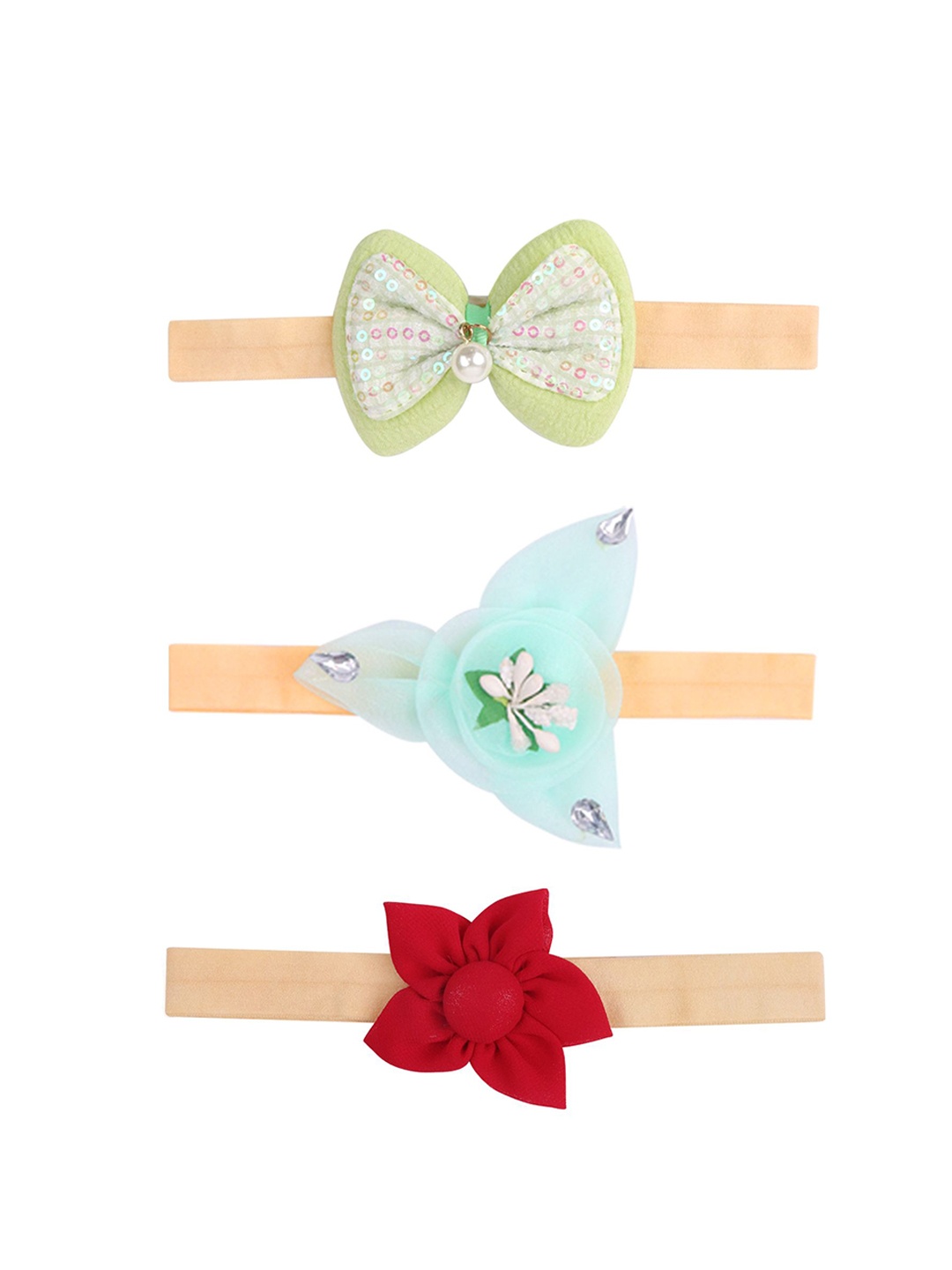 

Xivir Set of 3 Embellished Hairband, Red