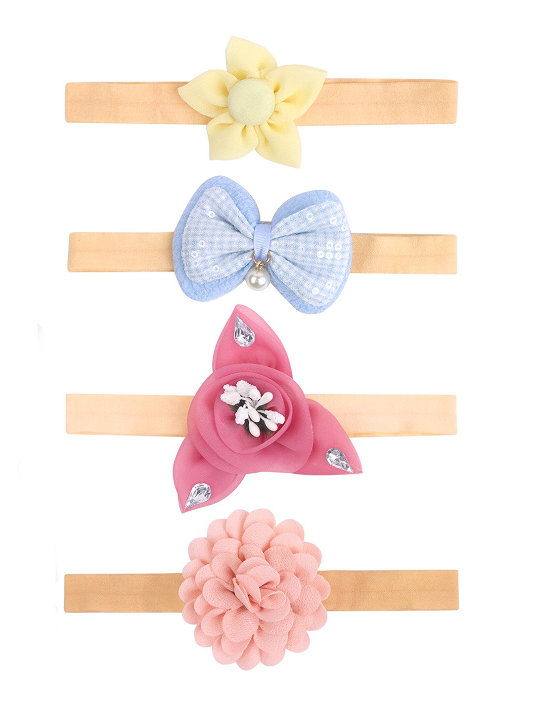 

Xivir Girls Set of 4 Embellished Hairband, Blue