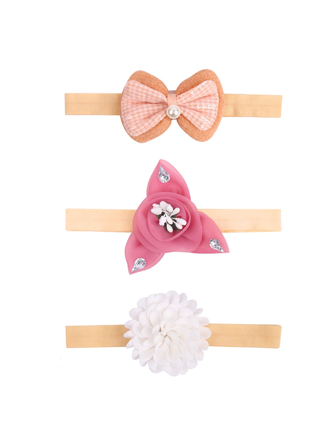 

Xivir Set of 3 Embellished Hairband, Pink