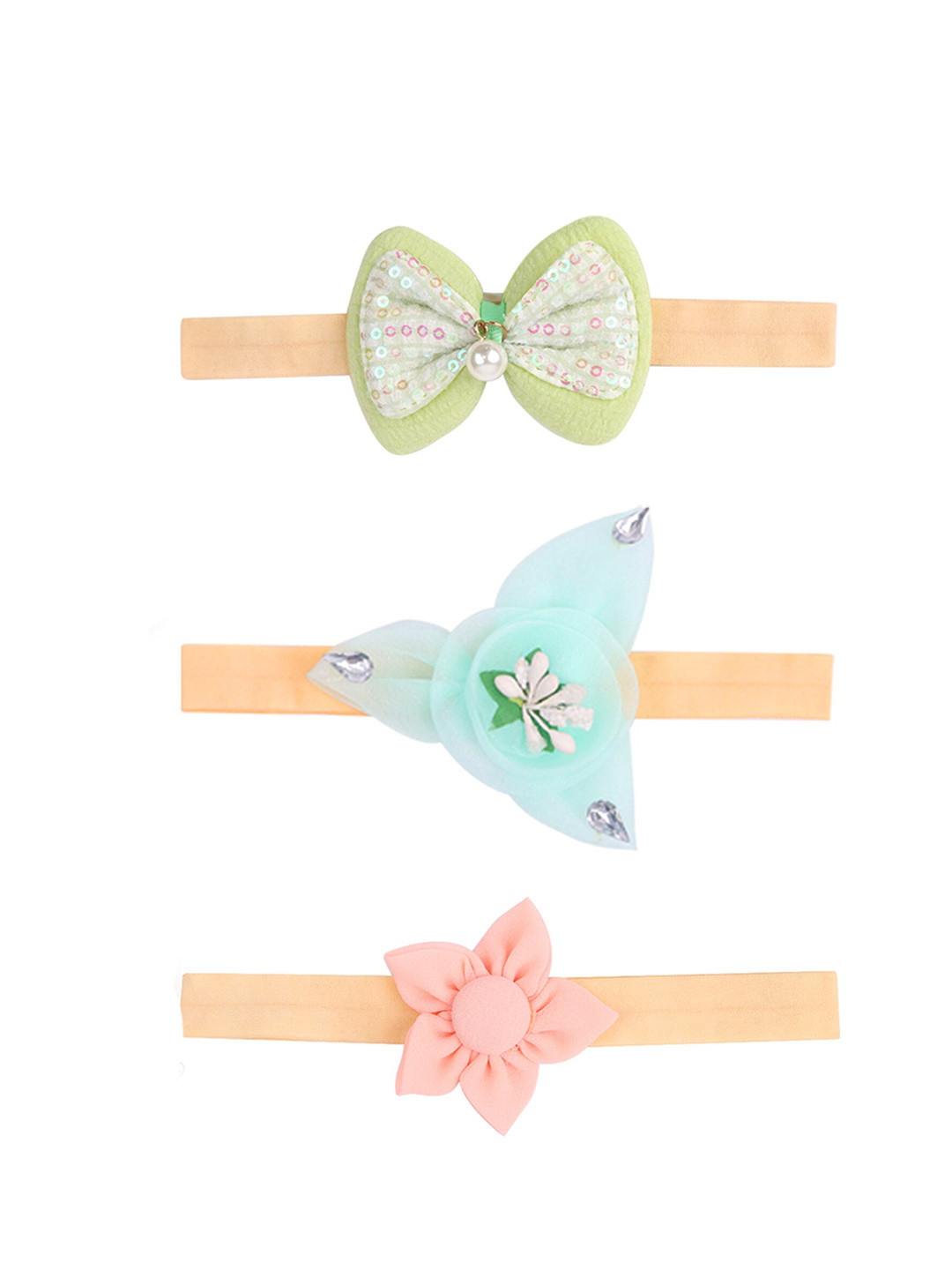 

Xivir Set of 3 Embellished Hairband, Green