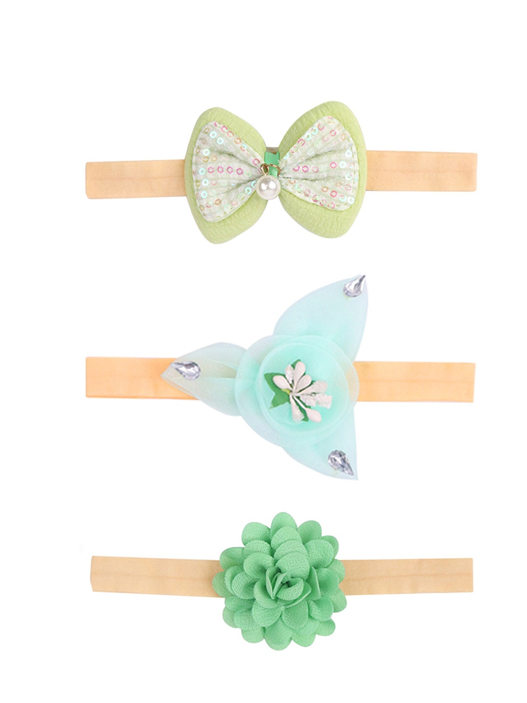 

Xivir Set of 3 Embellished Hairband, Green