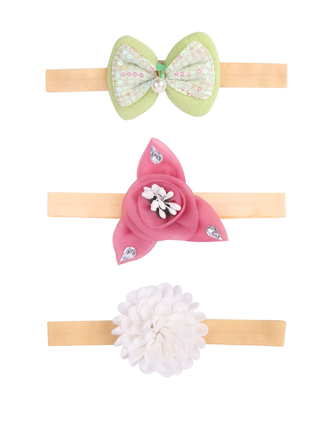 

Xivir Set of 3 Embellished Hairband, Pink