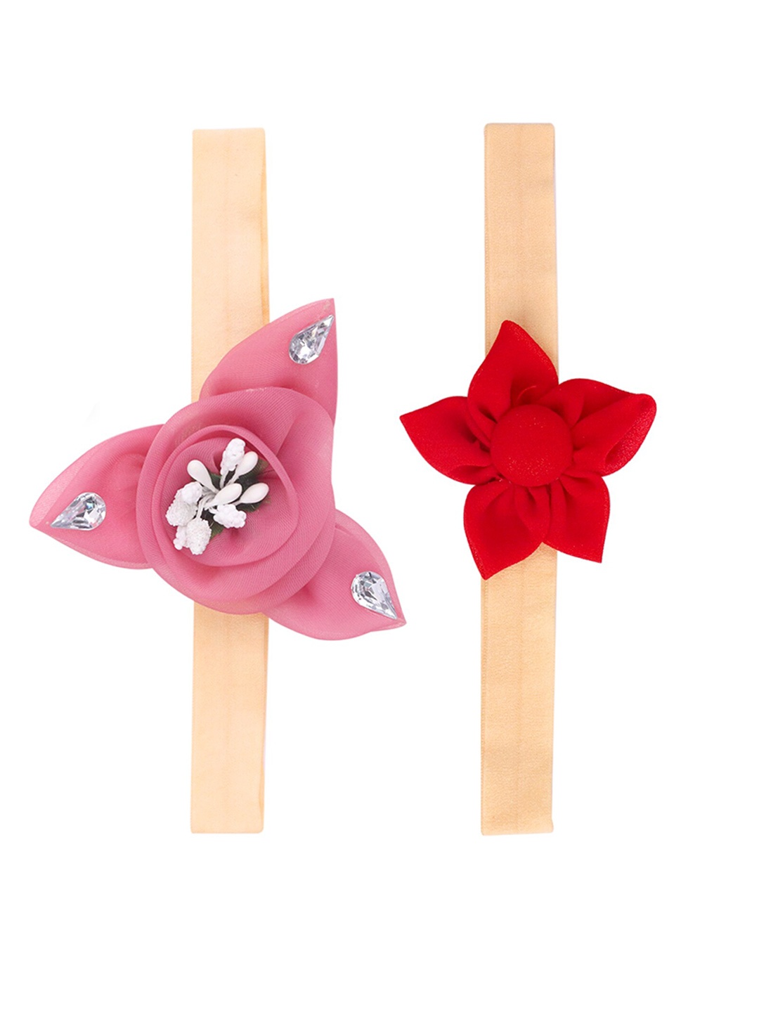 

Xivir Girls Set of 2 Embellished Hairband, Pink