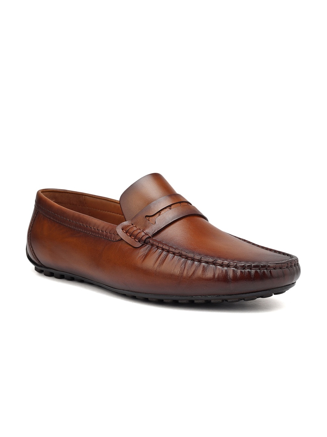 

ROSSO BRUNELLO Men Leather Formal Loafers, Tan