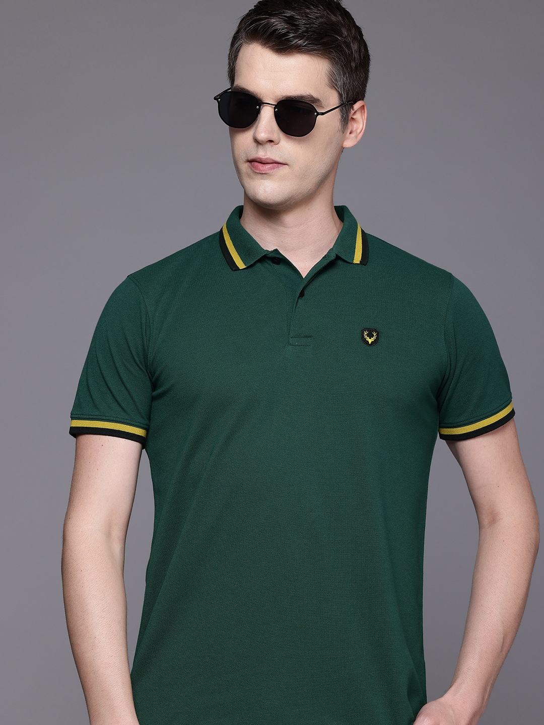 

Allen Solly Men Polo Collar Contrast Tipped T-shirt, Green