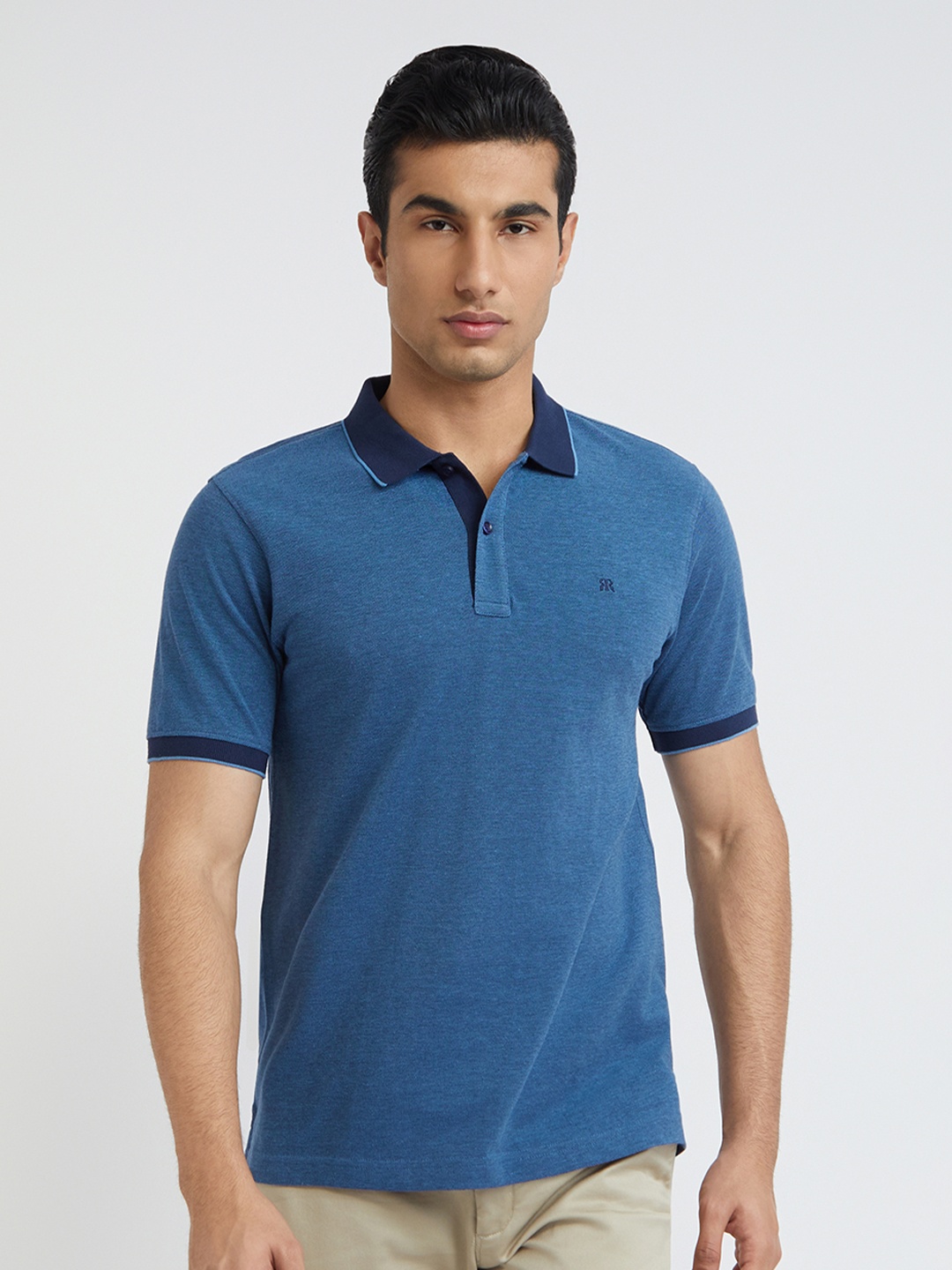 

Raymond Modern Fit Pure Cotton Polo Collar T-shirt, Blue