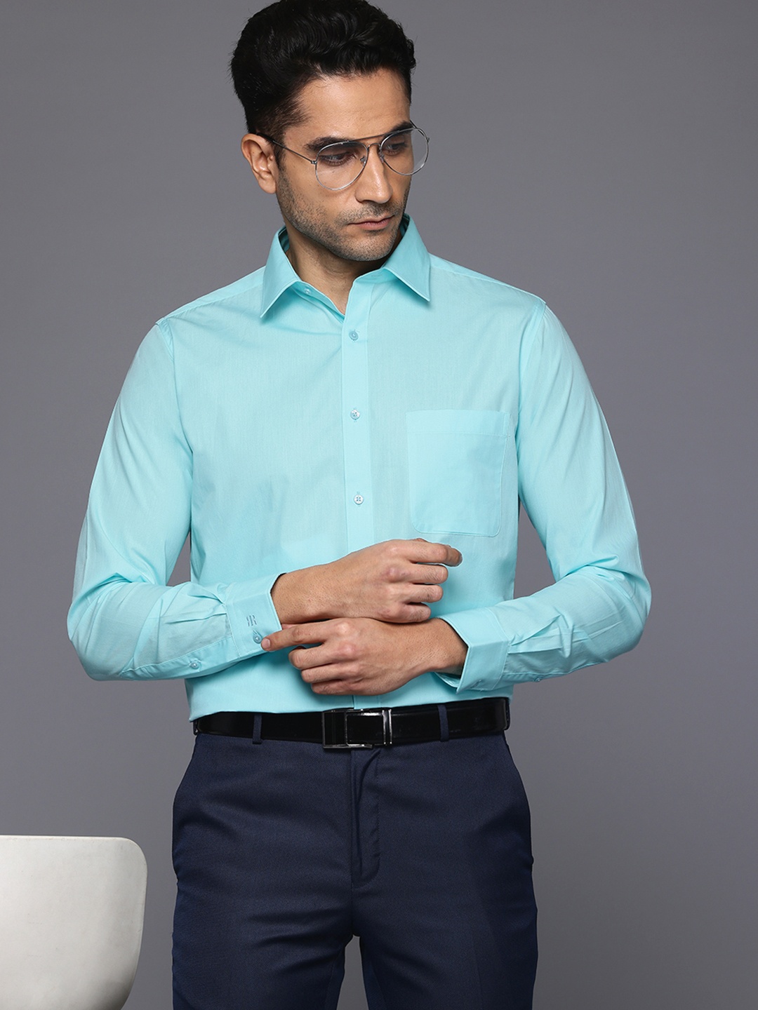 

Raymond Pure Cotton Slim Fit Formal Shirt, Turquoise blue