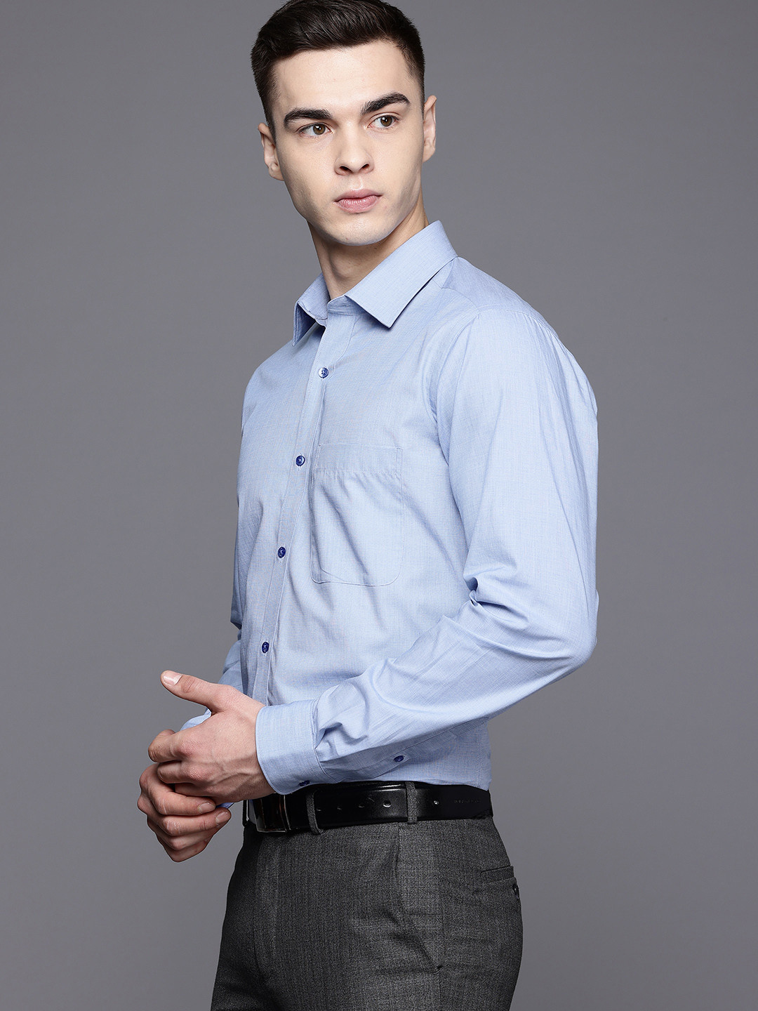 

Raymond Pure Cotton Slim Fit Formal Shirt, Blue