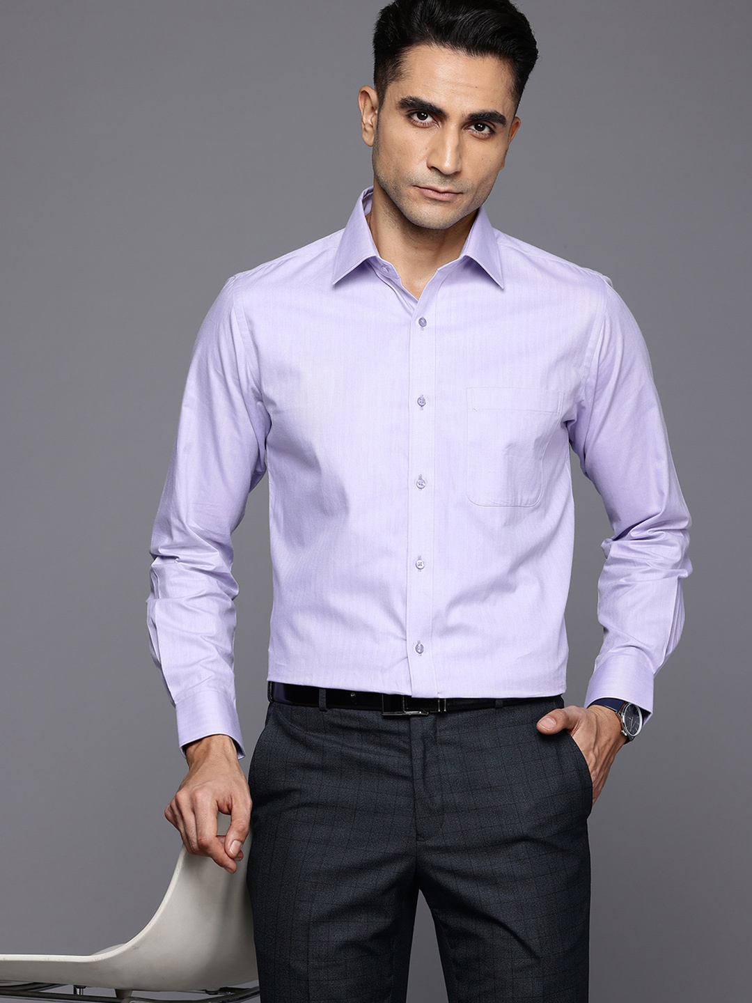 

Raymond Pure Cotton Slim Fit Formal Shirt, Lavender