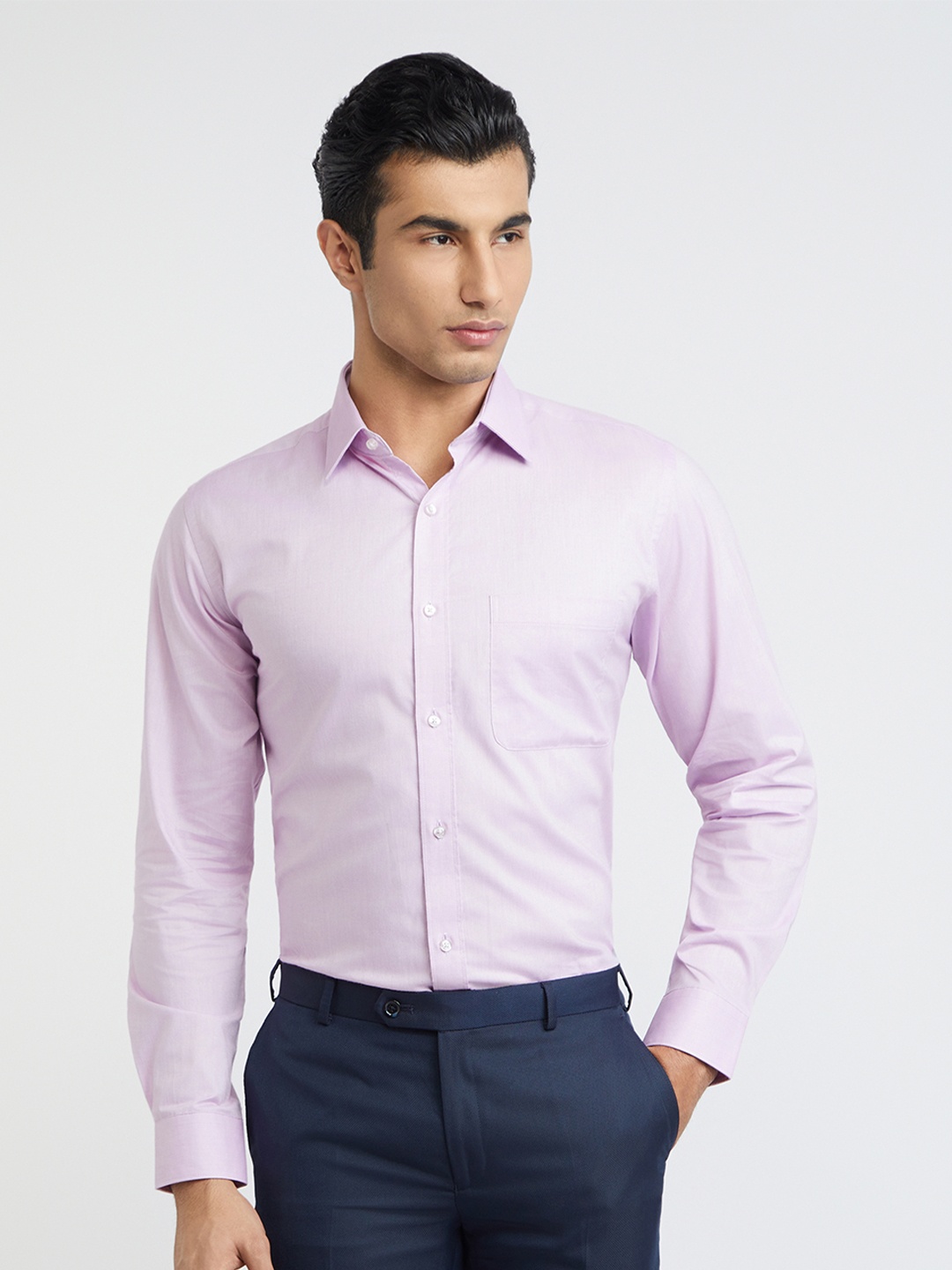 

Raymond Pure Cotton Slim Fit Formal Shirt, Purple