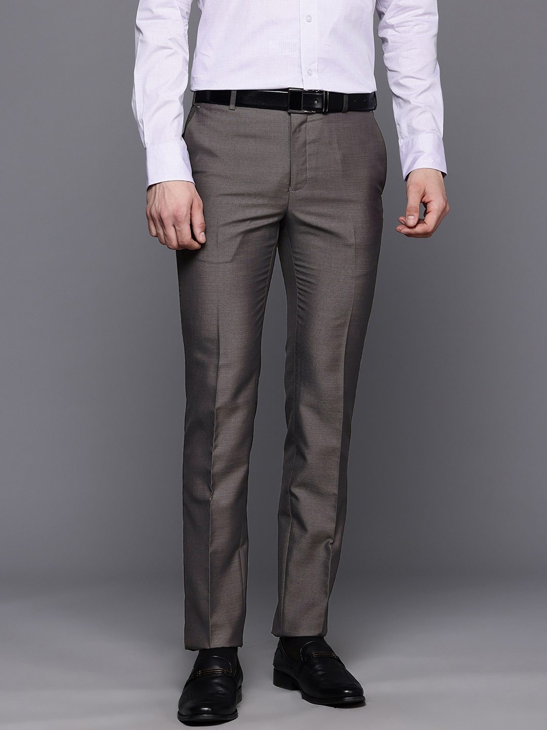

Raymond Men Slim Fit Formal Trousers, Brown