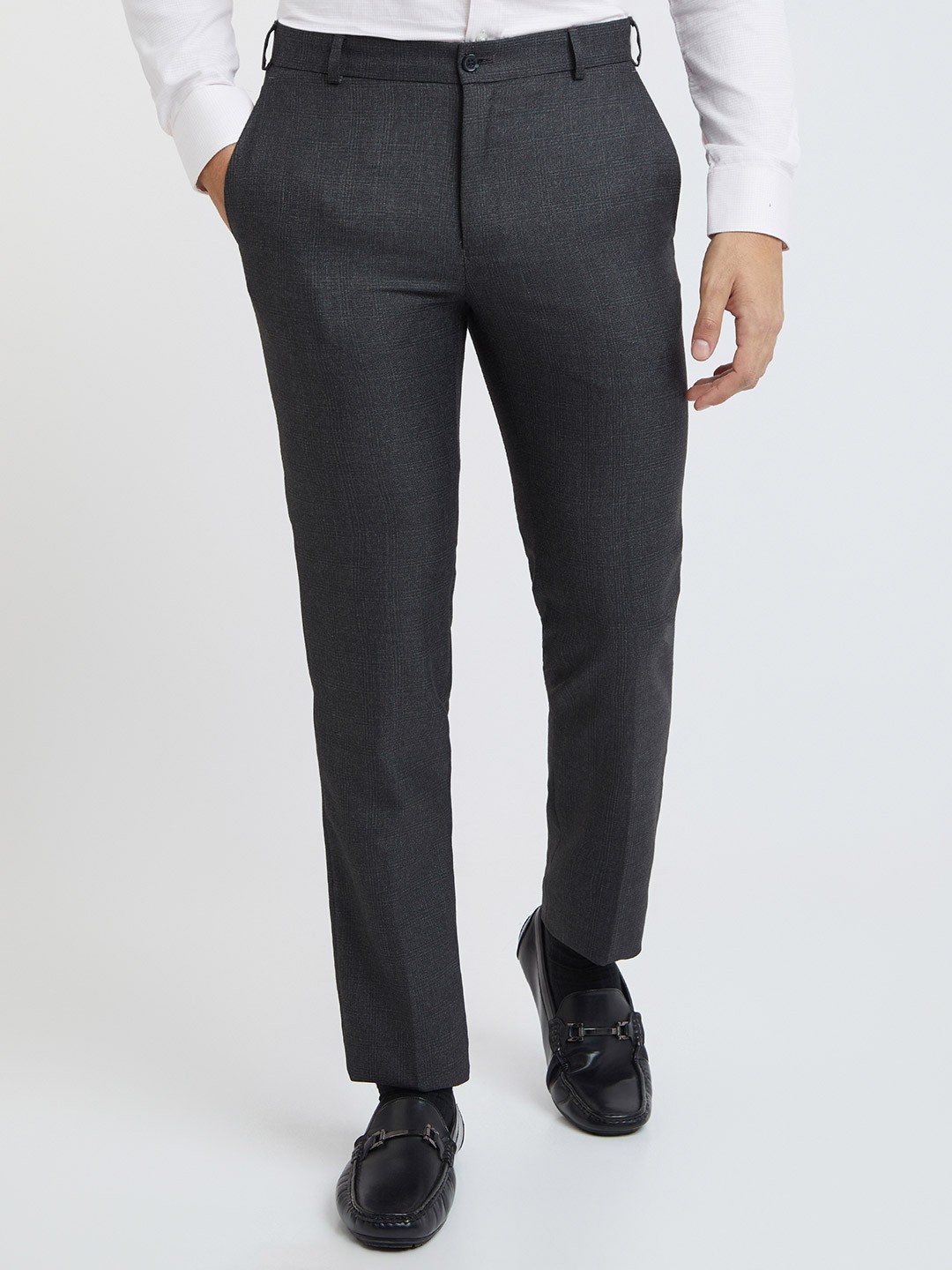 

Raymond Men Slim Fit Trousers, Charcoal