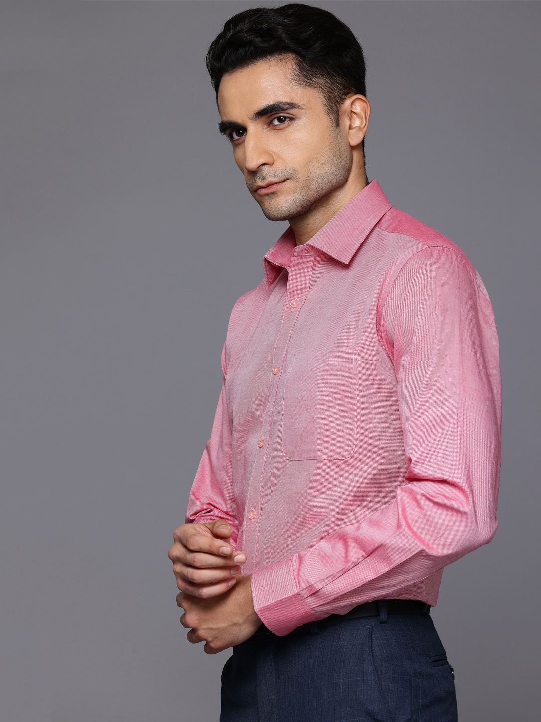 

Raymond Pure Cotton Slim Fit Formal Shirt, Red