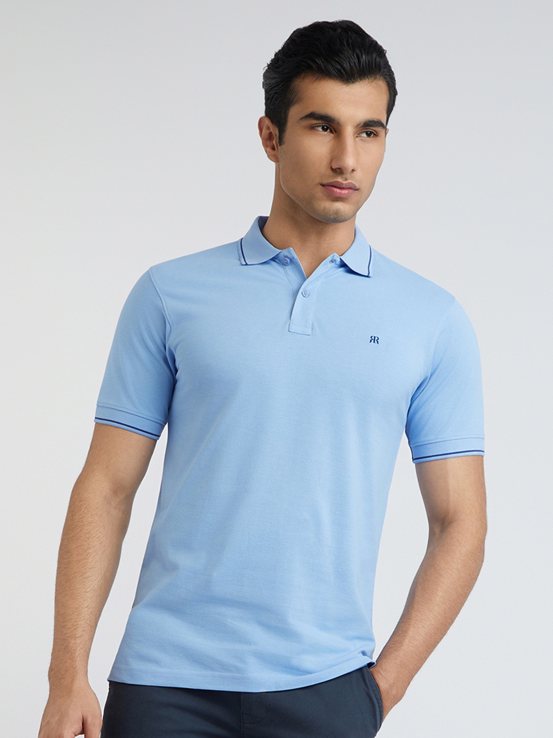 

Raymond Modern Fit Pure Cotton Polo Collar T-shirt, Blue