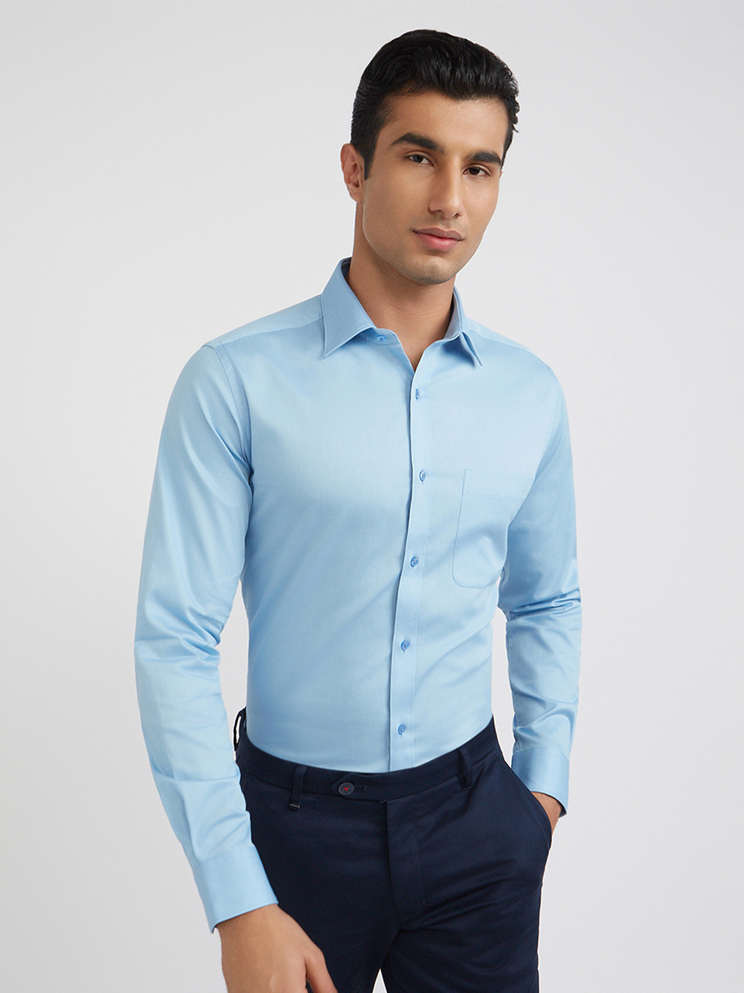 

Raymond Pure Cotton Slim Fit Formal Shirt, Blue