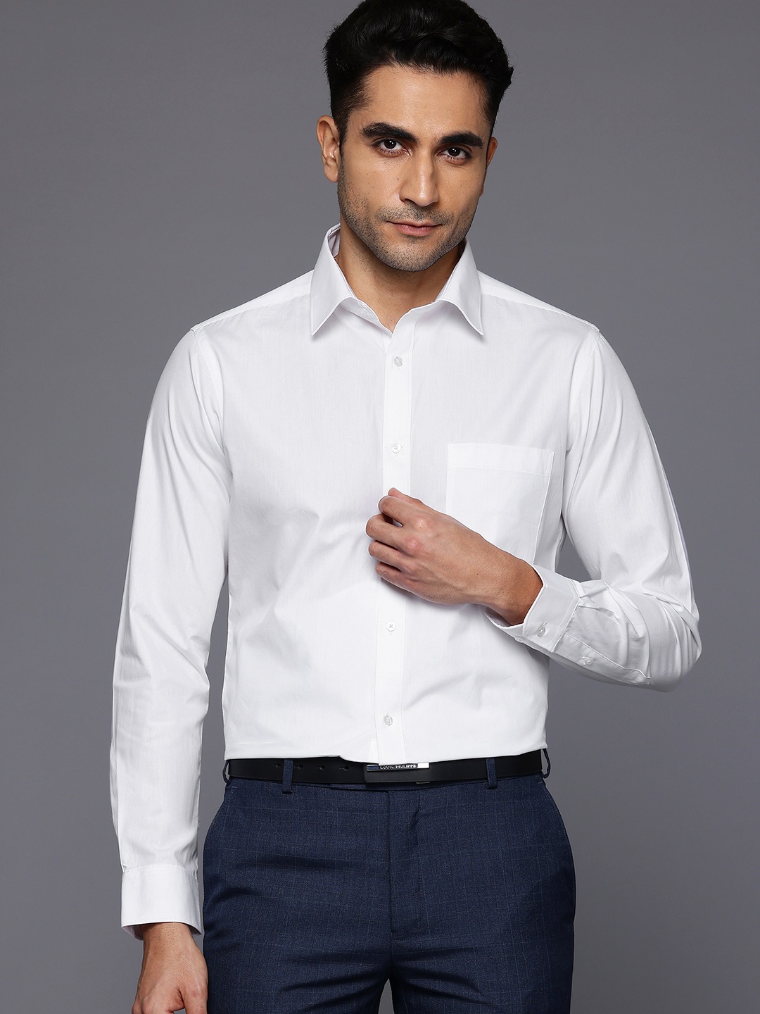 

Raymond Pure Cotton Slim Fit Opaque Formal Shirt, White
