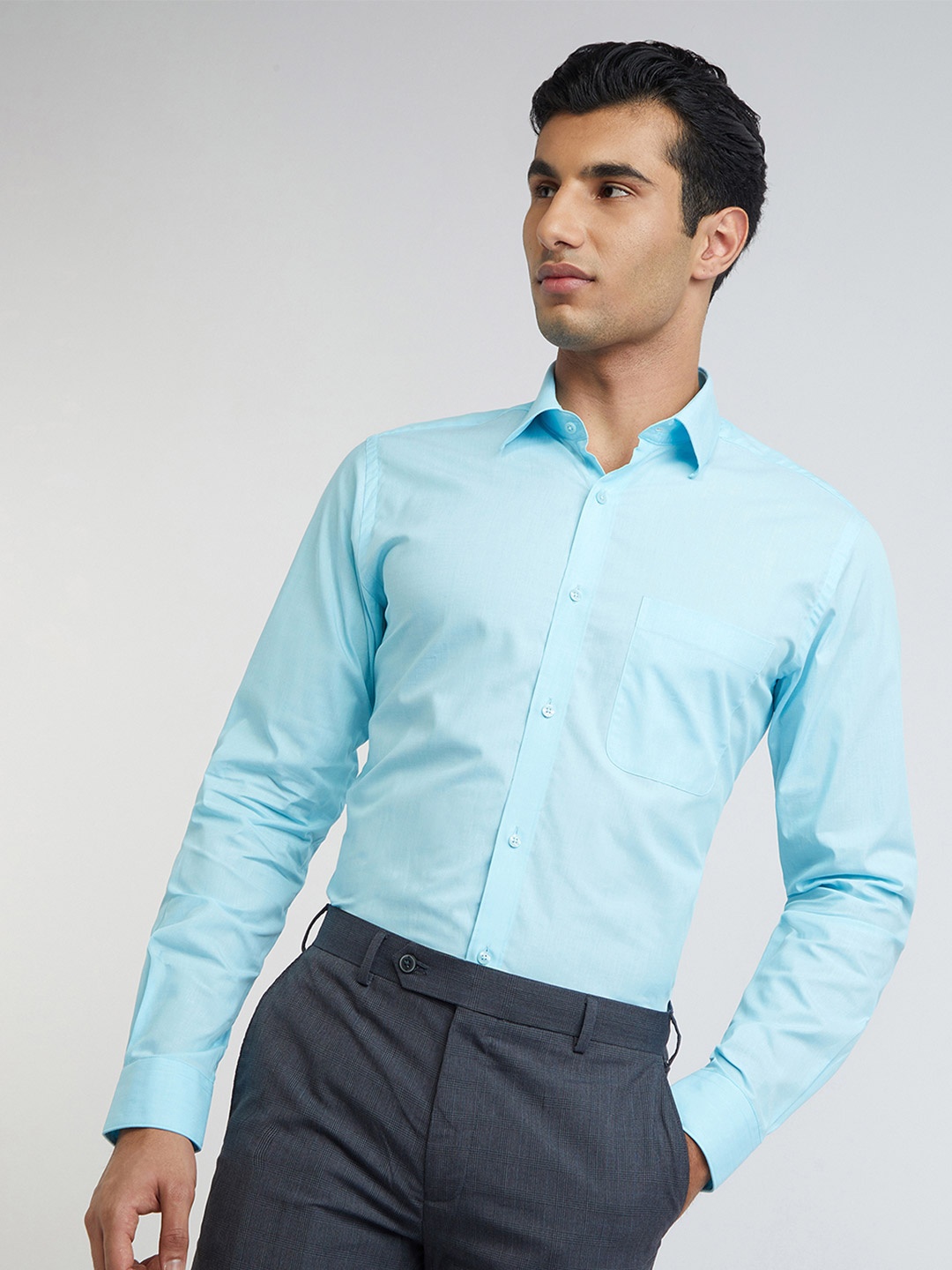 

Raymond Slim Fit Opaque Formal Shirt, Blue